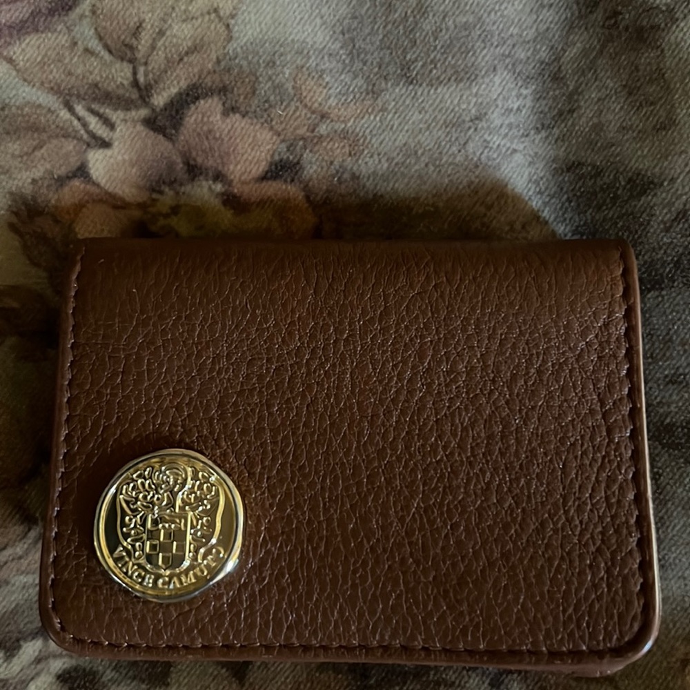 Vince Camuto Leather Small Coin Purse with credit card compartments